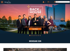 How mohegansun.com looks like on a tablet such as an iPad.