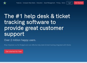 How mojohelpdesk.com looks like on a tablet such as an iPad.