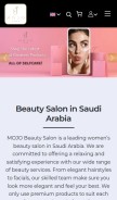 How mojosaloon.com looks like on a mobile device such as an iPhone.