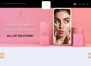 How mojosaloon.com looks like on a tablet such as an iPad.