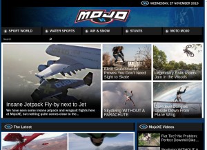 How mojoxe.com looks like on a tablet such as an iPad.