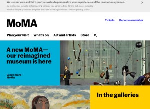 How moma.org looks like on a tablet such as an iPad.