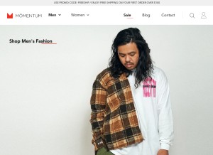How momentumshop.ca looks like on a tablet such as an iPad.