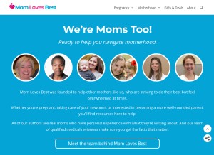 How momlovesbest.com looks like on a tablet such as an iPad.