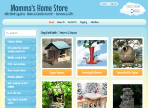How mommashomestore.com looks like on a tablet such as an iPad.