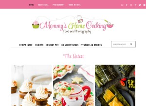 How mommyshomecooking.com looks like on a tablet such as an iPad.