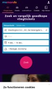 How momondo.be looks like on a mobile device such as an iPhone.