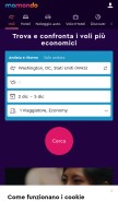 How momondo.it looks like on a mobile device such as an iPhone.