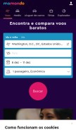 How momondo.pt looks like on a mobile device such as an iPhone.