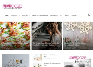 How momooze.com looks like on a tablet such as an iPad.