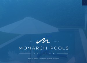 How monarchpoolsaz.com looks like on a tablet such as an iPad.