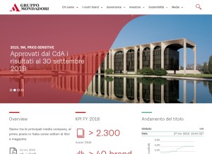 How mondadori.it looks like on a tablet such as an iPad.