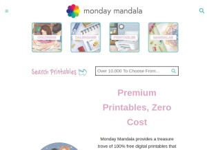 How mondaymandala.com looks like on a tablet such as an iPad.