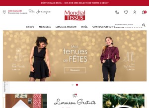 How mondialtissus.fr looks like on a tablet such as an iPad.