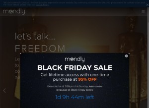 How mondlylanguages.com looks like on a tablet such as an iPad.
