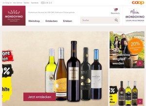 How mondovino.ch looks like on a tablet such as an iPad.