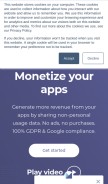 How monedata.io looks like on a mobile device such as an iPhone.