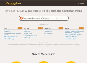 How monergism.com looks like on a tablet such as an iPad.