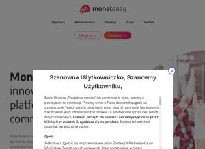 How moneteasy.pl looks like on a tablet such as an iPad.