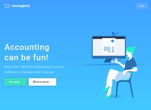 How moneybird.com looks like on a tablet such as an iPad.