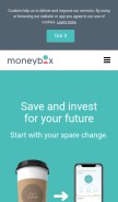 How moneyboxapp.com looks like on a mobile device such as an iPhone.