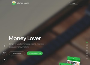 How moneylover.me looks like on a tablet such as an iPad.