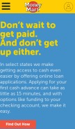 How moneymart.com looks like on a mobile device such as an iPhone.