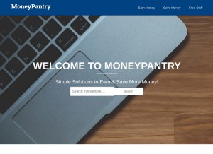 How moneypantry.com looks like on a tablet such as an iPad.