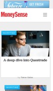 How moneysense.ca looks like on a mobile device such as an iPhone.