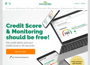 How moneytips.com looks like on a tablet such as an iPad.