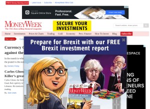 How moneyweek.com looks like on a tablet such as an iPad.
