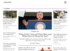 How moneywise.com looks like on a tablet such as an iPad.