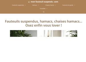 How monfauteuilsuspendu.com looks like on a tablet such as an iPad.