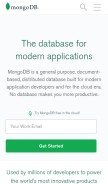 How mongodb.com looks like on a mobile device such as an iPhone.