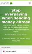 How monito.com looks like on a mobile device such as an iPhone.
