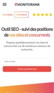 How monitorank.com looks like on a mobile device such as an iPhone.