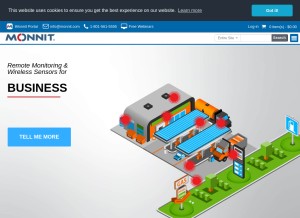 How monnit.com looks like on a tablet such as an iPad.