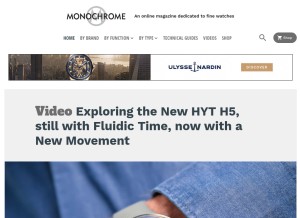 How monochrome-watches.com looks like on a tablet such as an iPad.