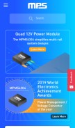 How monolithicpower.com looks like on a mobile device such as an iPhone.