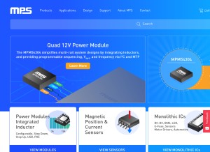 How monolithicpower.com looks like on a tablet such as an iPad.