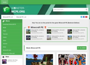 How monster-mcpe.org looks like on a tablet such as an iPad.