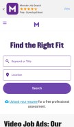 How monster.com looks like on a mobile device such as an iPhone.