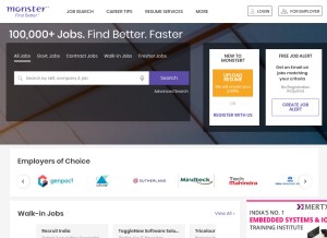 How monsterindia.com looks like on a tablet such as an iPad.