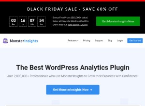 How monsterinsights.com looks like on a tablet such as an iPad.