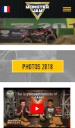 How monsterjam.com looks like on a mobile device such as an iPhone.