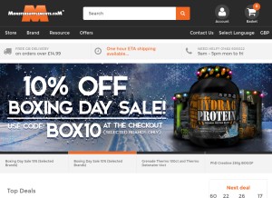 How monstersupplements.com looks like on a tablet such as an iPad.