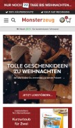 How monsterzeug.de looks like on a mobile device such as an iPhone.