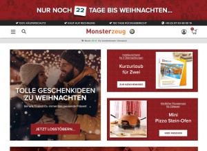 How monsterzeug.de looks like on a tablet such as an iPad.