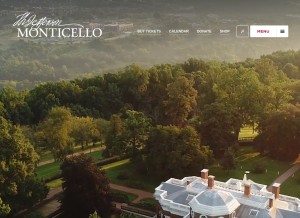 How monticello.org looks like on a tablet such as an iPad.