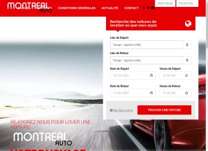 How montrealauto.ma looks like on a tablet such as an iPad.